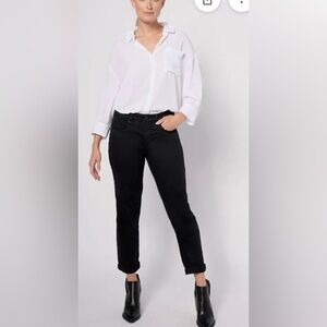 NYDJ Margot Girlfriend Cool Embrace Black Cropped Jeans - 4